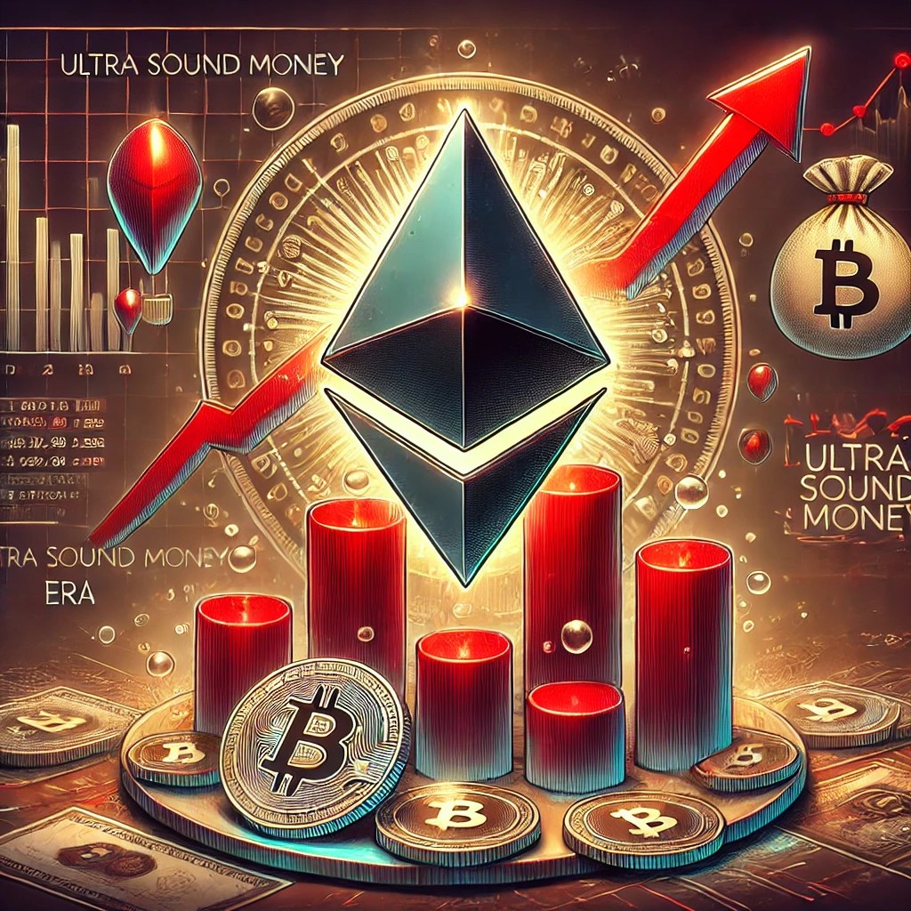 Dall·e 2024 08 30 15.42.59 A Digital Illustration Depicting Ethereum Facing Inflationary Pressure With A Focus On The Potential End Of The Ultra Sound Money Era. The Image Feat.webp.jpeg