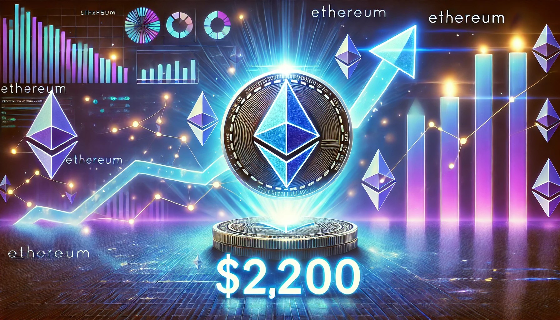 Dall·e 2024 09 10 06.14.02 A Powerful And Futuristic Financial Themed Image Highlighting Ethereums Eth Rebound From A 2200 Low. The Central Focus Is A Glowing Ethereum Logo.webp.jpeg