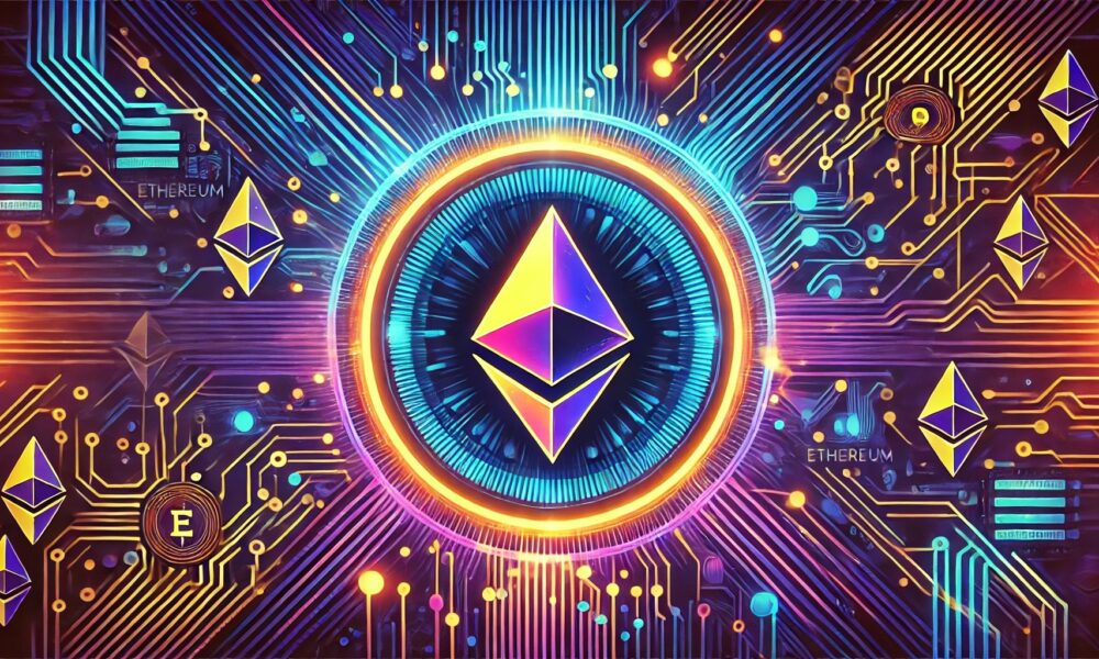 Dall·e 2024 10 07 11.04.30 An Eye Catching Image Featuring The Ethereum Logo In The Center Surrounded By Vibrant Dynamic Lines And Glowing Tech Elements. The Background Should.webp.jpeg