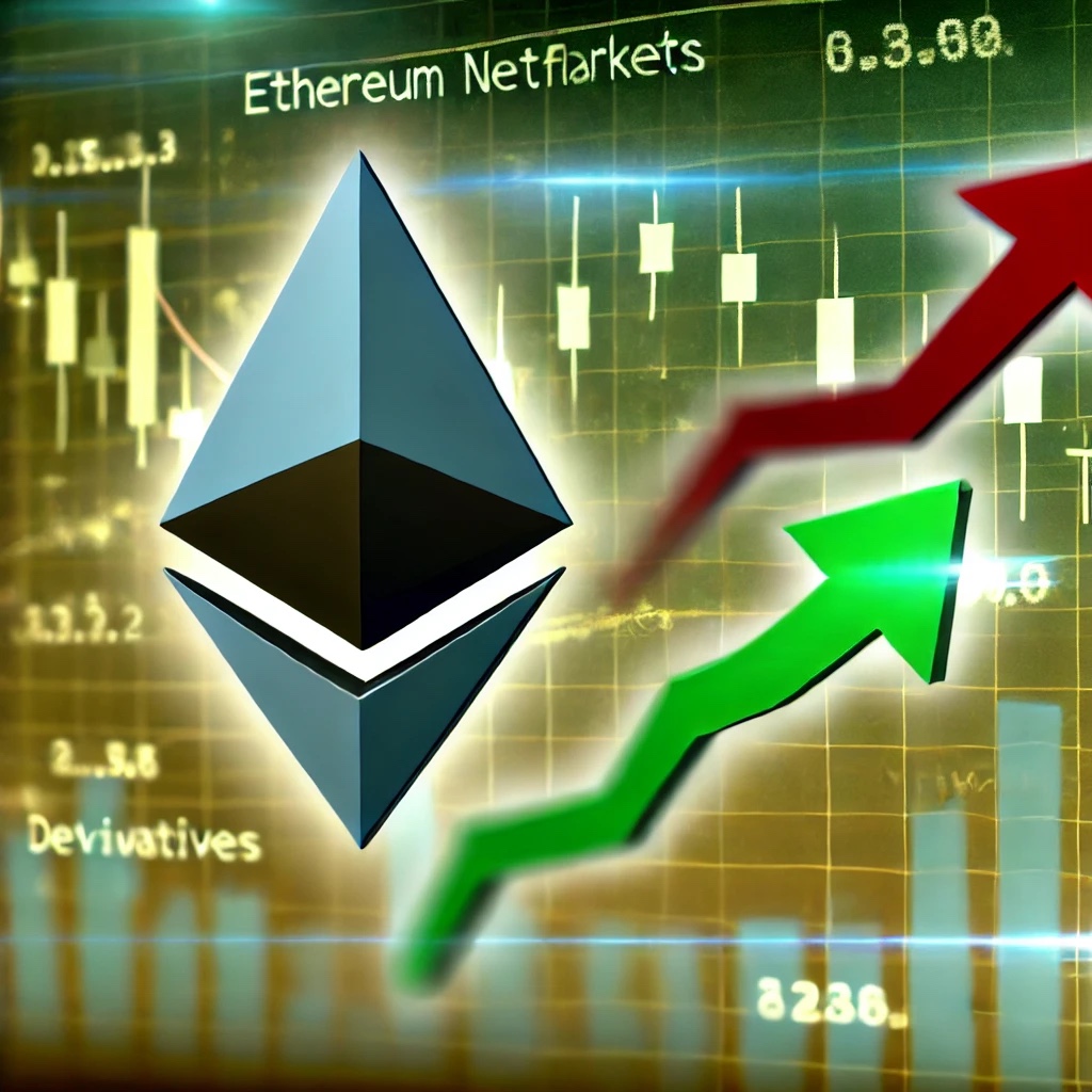 Dall·e 2024 10 25 16.40.42 A Digital Illustration Depicting A Spike In Ethereum Netflow To Derivatives Markets Suggesting A Potential Price Swing On The Horizon. The Image Feat.jpg