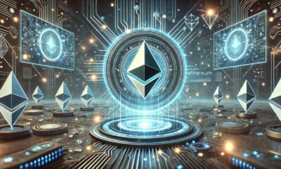 Dall·e 2024 10 29 11.27.35 A Futuristic And Techy Scene Showcasing The Ethereum Logo Prominently In The Center. The Background Features A Dynamic Digital Landscape With Glowing .webp.jpeg