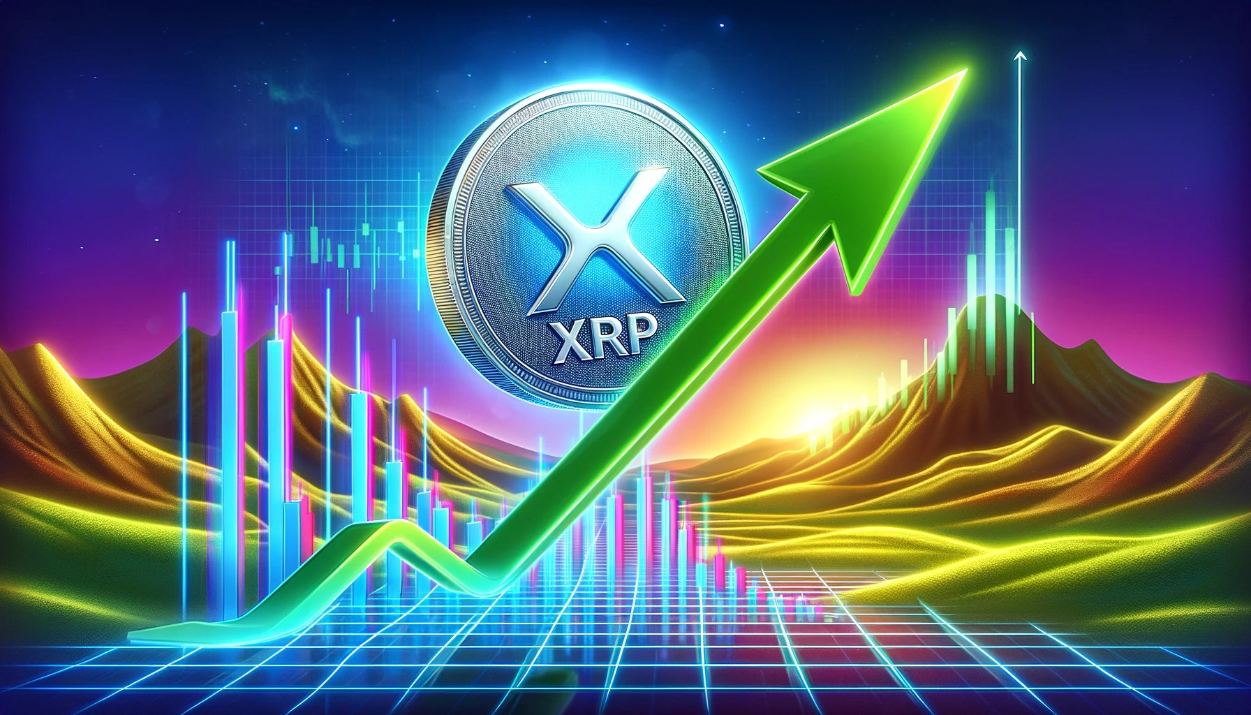 Dall·e 2024 05 31 15.39.35 A Dynamic Landscape Image Showing The Price Of Xrp Coin Depicted As A Shiny Silver Coin With The Xrp Logo Soaring Upwards. The Background Features A.webp.jpeg