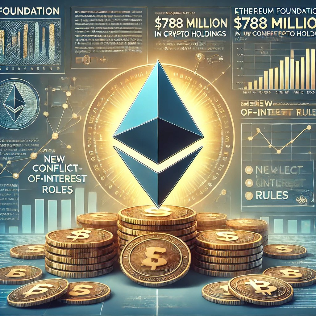 Dall·e 2024 11 08 15.11.38 A Digital Illustration Highlighting The Ethereum Foundation Revealing 788 Million In Crypto Holdings And New Conflict Of Interest Rules. The Image Fe.webp.jpeg