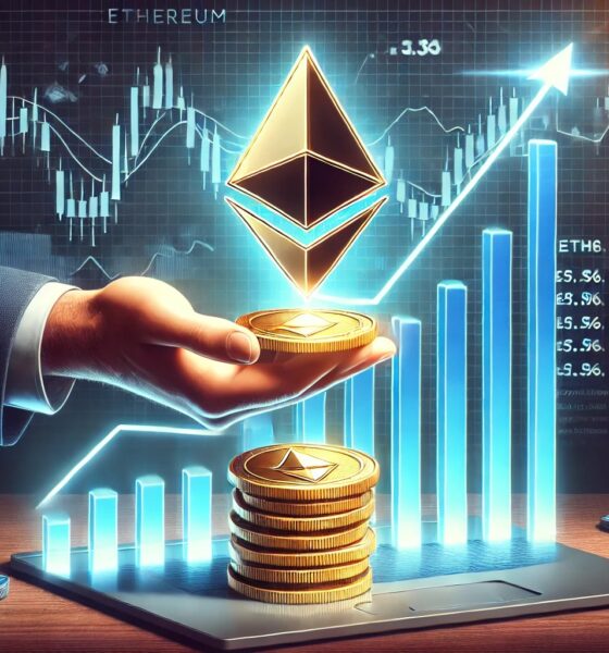 Dall·e 2024 11 19 16.04.45 A Digital Illustration Showing Ethereum Represented As A Strong Stable Structure With Investors Holding Ethereum Tokens Firmly While A Chart In The .jpg