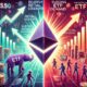 Dall·e 2024 12 10 16.59.52 A Digital Illustration Showcasing Ethereums Logo Prominently Amidst A Dual Themed Backdrop One Side Representing Bearish Retail Sentiment With Beari.jpg