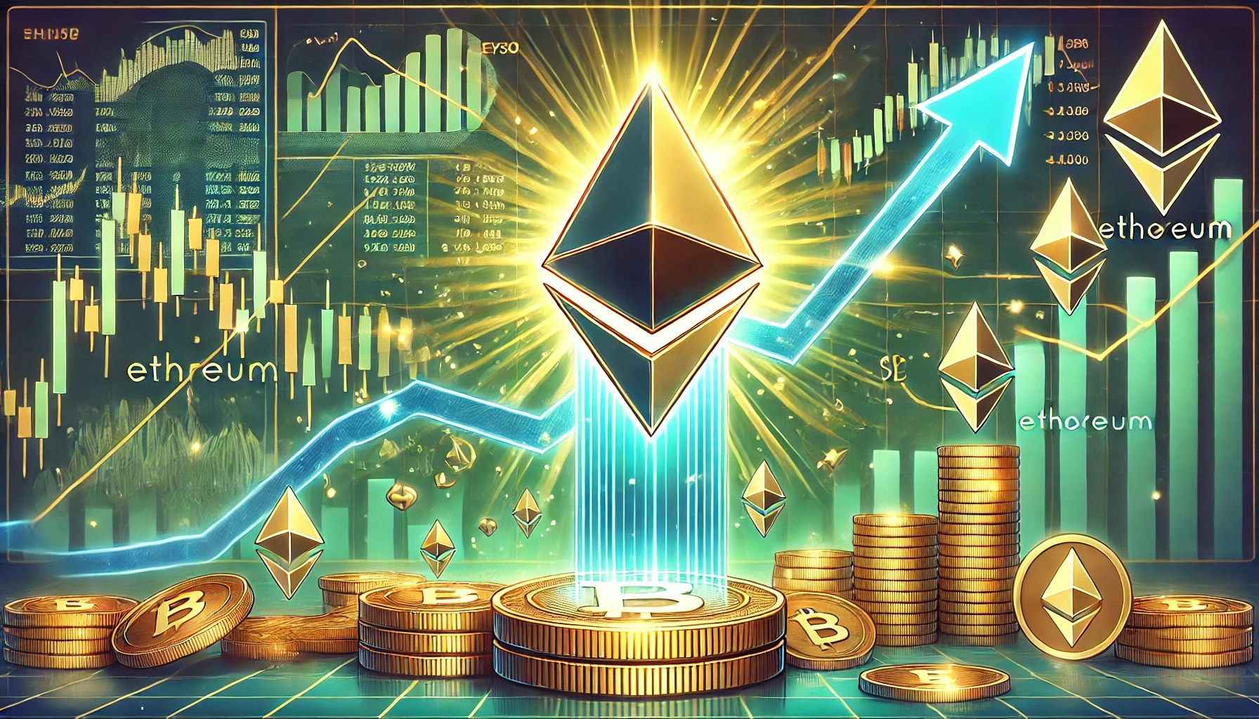 Dall·e 2024 12 11 10.36.01 A Financial Themed Image Showcasing Ethereum Breaking Out Of A Multi Year Bullish Pennant Signaling A Strong Move Ahead. The Central Focus Is A Glowi.webp.jpeg