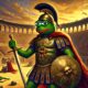 Dall·e 2025 01 01 12.31.12 A Realistic Style Painting Featuring Pepe The Frog As A Triumphant Gladiator In An Ancient Roman Colosseum. Pepe Is Wearing Detailed Gladiator Armor .webp.jpeg