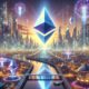 Dall·e 2025 01 03 12.56.27 A Breathtaking Futuristic Landscape Featuring Ethereum Showcasing A Vibrant Cityscape Illuminated By Glowing Lights. In The Foreground The Ethereum .webp.jpeg