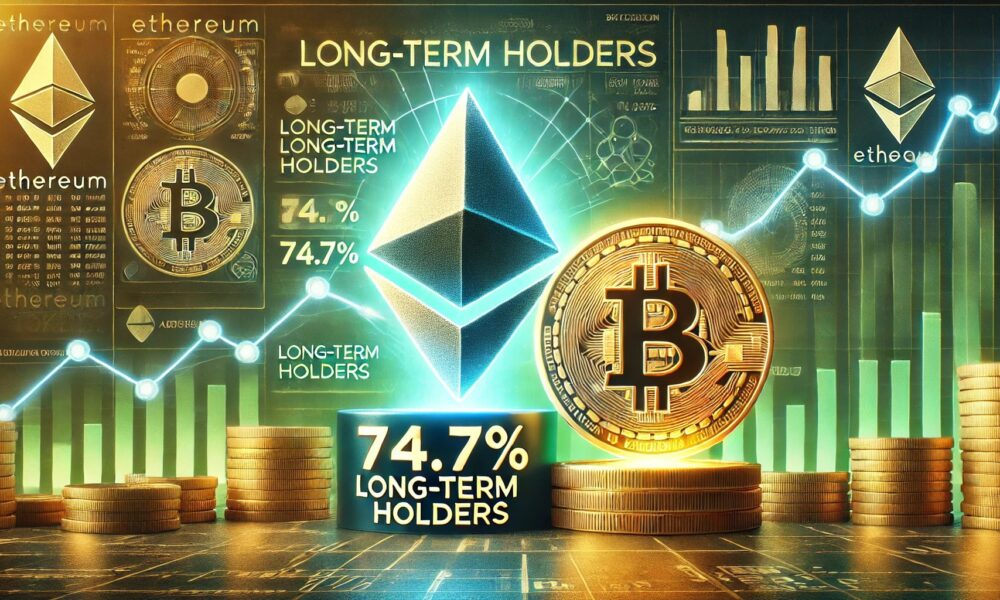 Dall·e 2025 01 10 05.51.06 A Financial Themed Image Highlighting Ethereum Leading Bitcoin In Long Term Holder Ratios With 74.7 Of Eth Addresses Holding Strong. The Central Foc.webp.jpeg