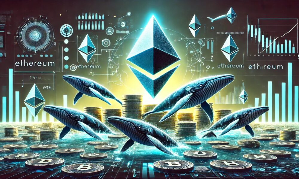 Dall·e 2025 01 18 01.36.33 A Professional Horizontal Digital Artwork Designed For An Article About Ethereum Whales Accumulating Eth. The Central Focus Is The Ethereum Logo Glowi.webp.jpeg