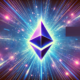 Dall·e 2025 01 20 13.46.23 Create A Wide Format Image Focusing On The Ethereum Logo Set Against A Vibrant Background That Suggests Movement And Energy. The Background Should Fe.png