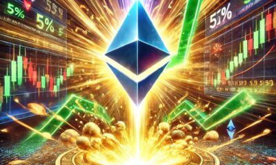 Dall·e 2025 01 30 18.04.41 A High Energy And Visually Striking Image Capturing Ethereums Sudden 5 Price Surge. Center The Ethereum Logo Glowing With Vibrant Energy As It Roc.jpg